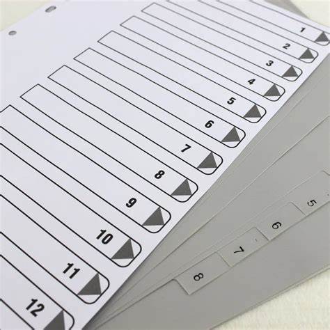 PVC Index Divider (1 to 12)
